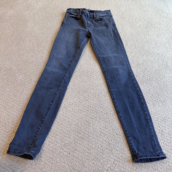 J Brand Jean Super Skinny Night Bird Washed Gray Black Mid Rise Stretch Size 27 - Picture 7 of 14